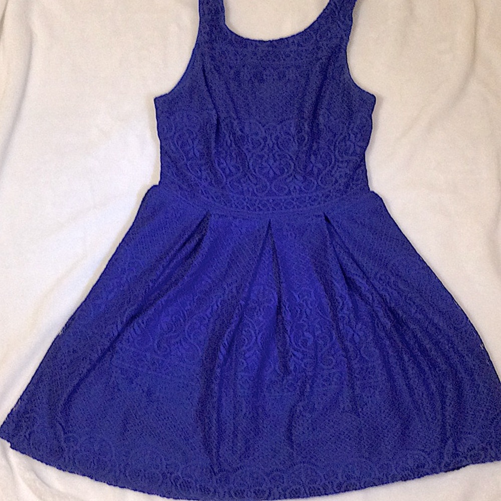 B Darlin Royal Blue Lace Midi Dress